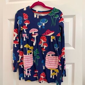 Mini Boden Blue Mushroom Print Long Sleeve Shirt